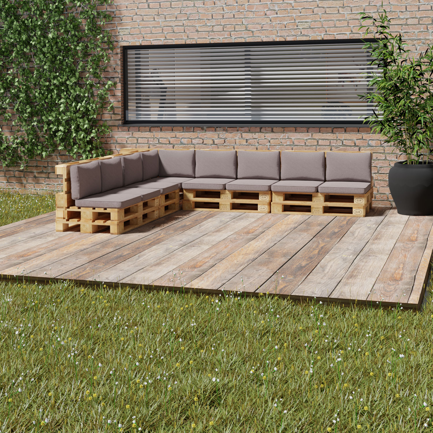 Loungekussens voor op pallets 60x60cm