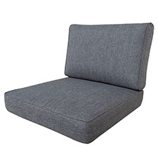 Loungekissen premium sitz und rücken 60x60cm carré - Porto grau (wasserabweisend)